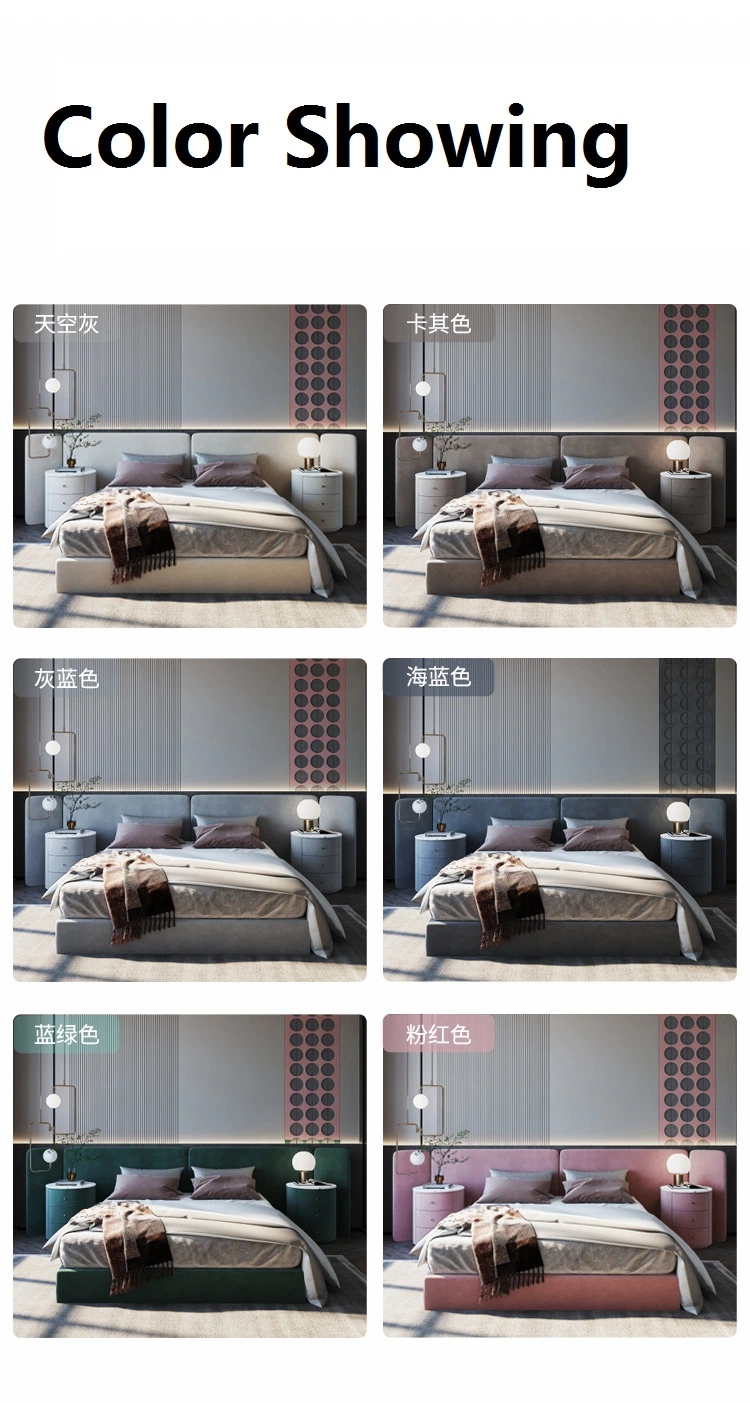 Wholesale High Grade Quality Reinforce Thick Padded Hotel Upholstered Bed Frame