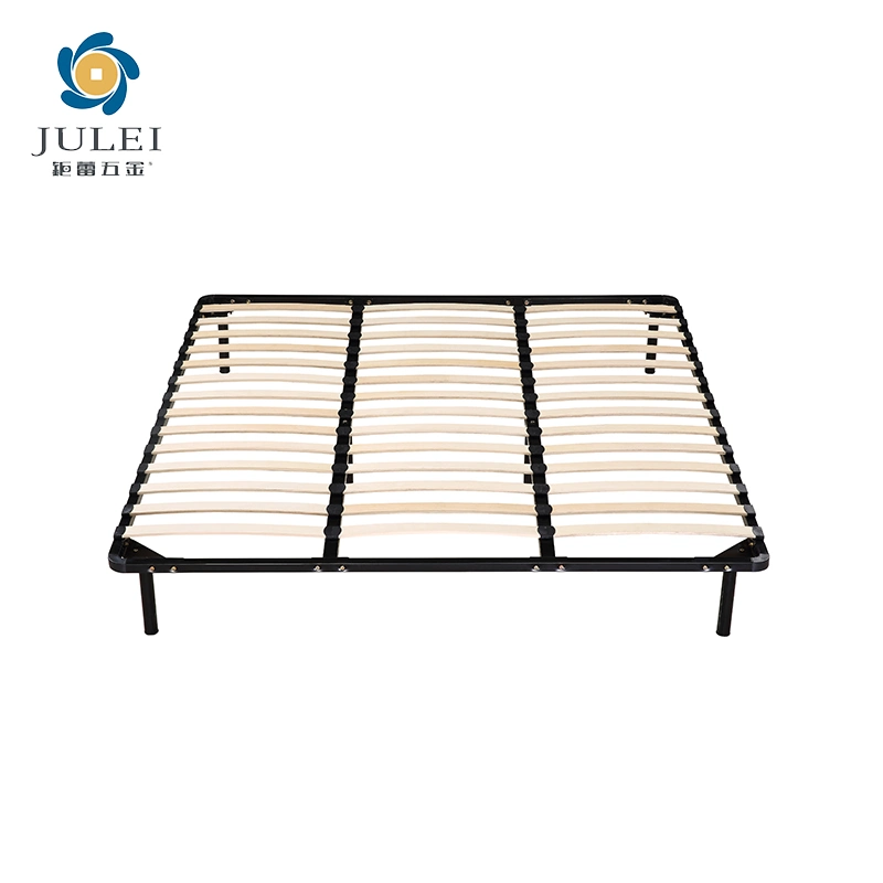 King Size Bed Frame Metal Slat Knock Down Design King Size Bed Base